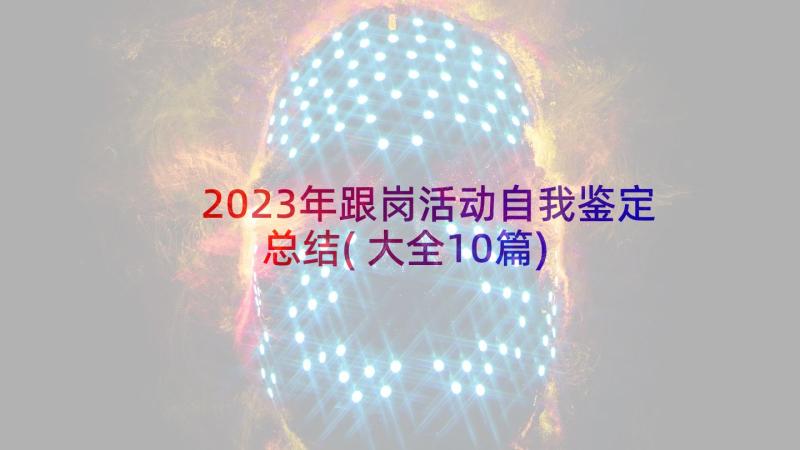 2023年跟岗活动自我鉴定总结(大全10篇)