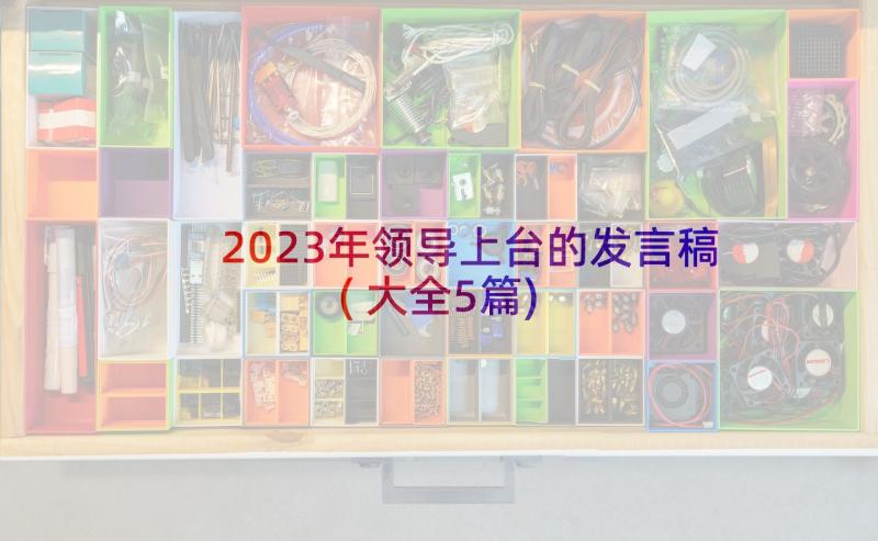 2023年领导上台的发言稿(大全5篇)