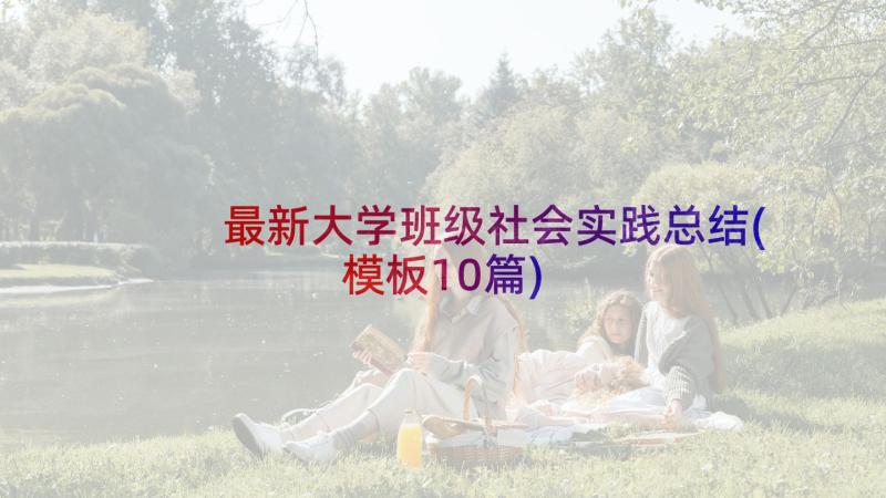 最新大学班级社会实践总结(模板10篇)