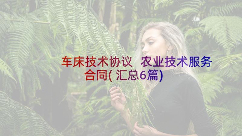 车床技术协议 农业技术服务合同(汇总6篇)