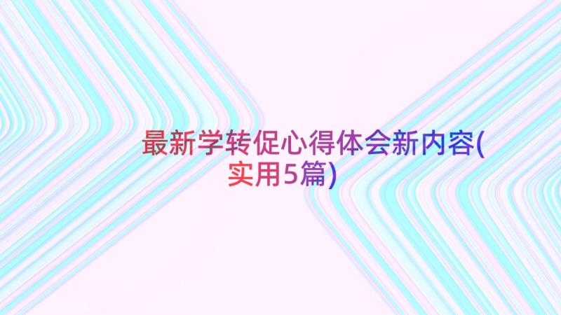 最新学转促心得体会新内容(实用5篇)