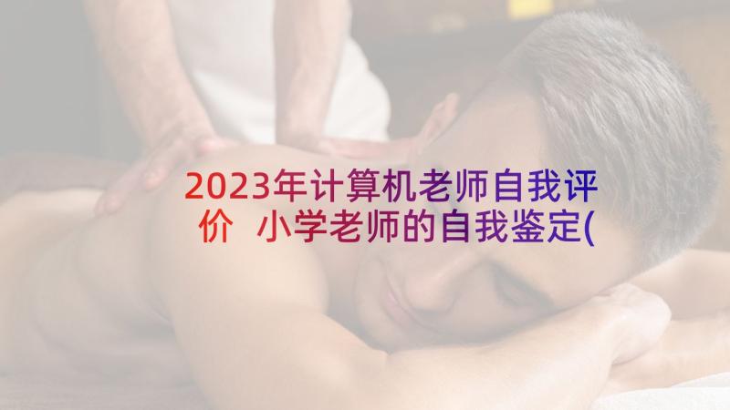 2023年计算机老师自我评价 小学老师的自我鉴定(实用9篇)