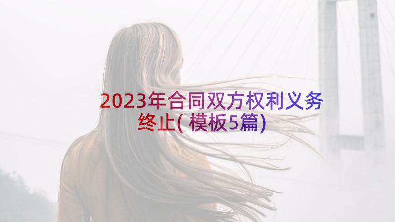 2023年合同双方权利义务终止(模板5篇)