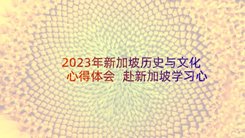 2023年新加坡历史与文化心得体会 赴新加坡学习心得体会(模板5篇)