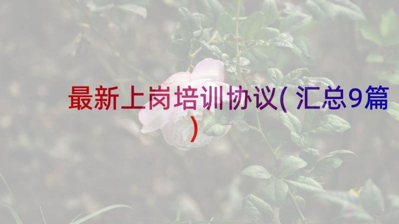 最新上岗培训协议(汇总9篇)