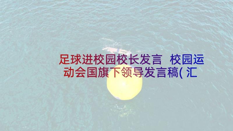 足球进校园校长发言 校园运动会国旗下领导发言稿(汇总5篇)