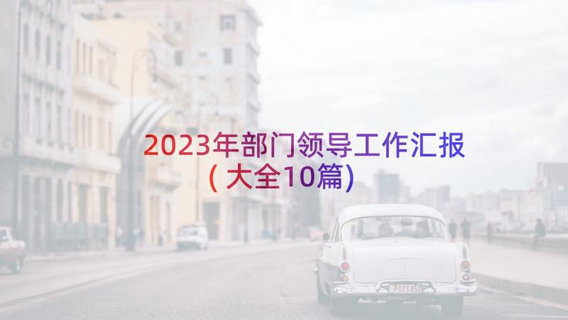 2023年部门领导工作汇报(大全10篇)