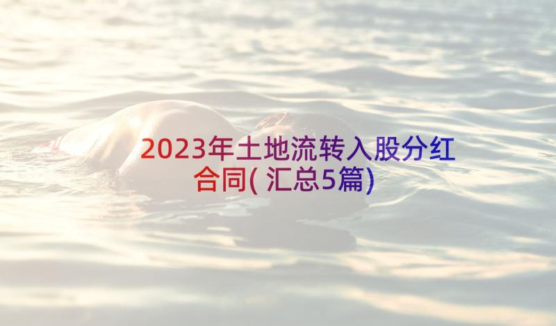 2023年土地流转入股分红合同(汇总5篇)