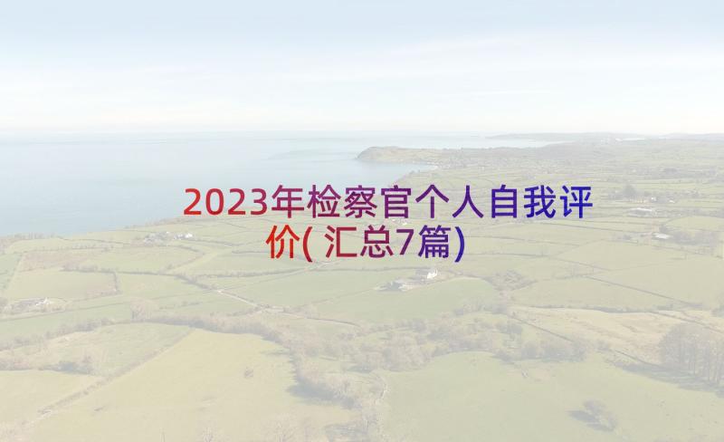 2023年检察官个人自我评价(汇总7篇)