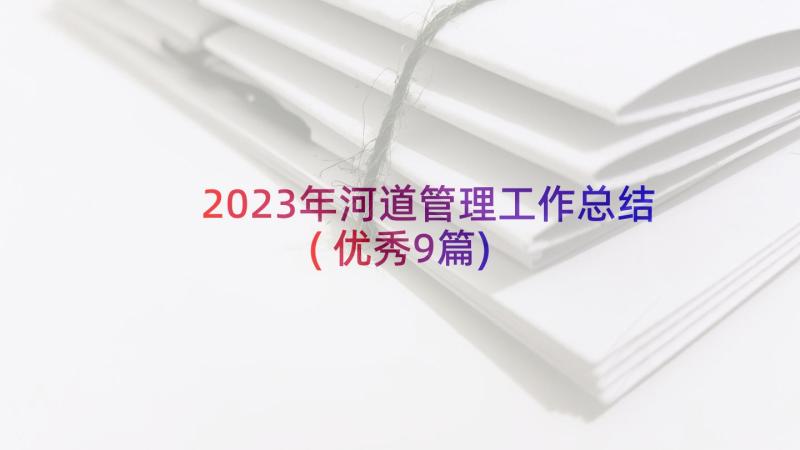 2023年河道管理工作总结(优秀9篇)