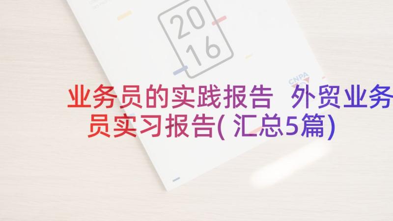 业务员的实践报告 外贸业务员实习报告(汇总5篇)