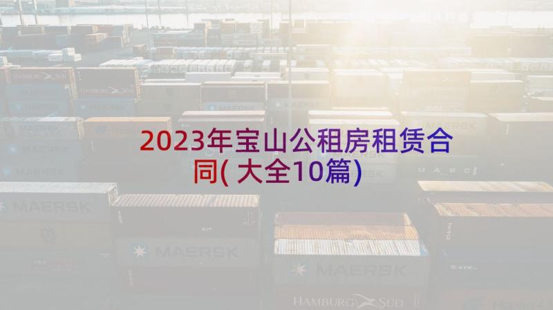 2023年宝山公租房租赁合同(大全10篇)