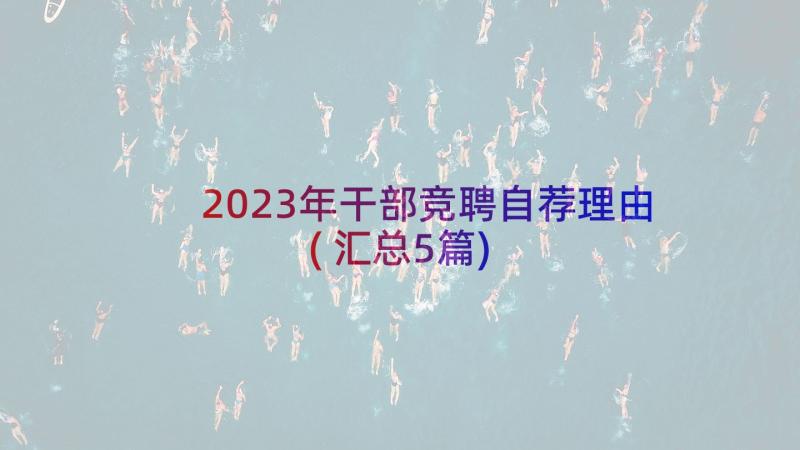 2023年干部竞聘自荐理由(汇总5篇)