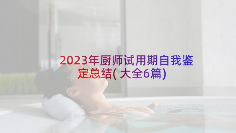 2023年厨师试用期自我鉴定总结(大全6篇)