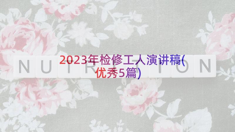 2023年检修工人演讲稿(优秀5篇)