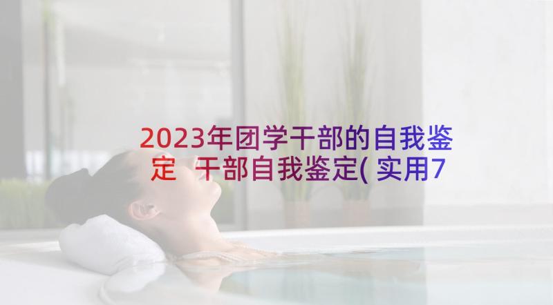 2023年团学干部的自我鉴定 干部自我鉴定(实用7篇)