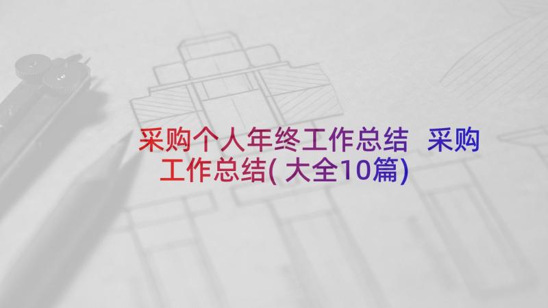 采购个人年终工作总结 采购工作总结(大全10篇)