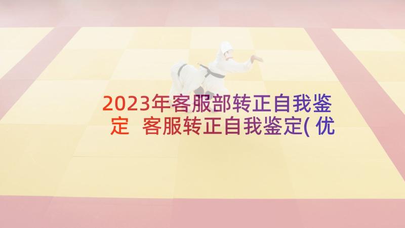 2023年客服部转正自我鉴定 客服转正自我鉴定(优秀8篇)