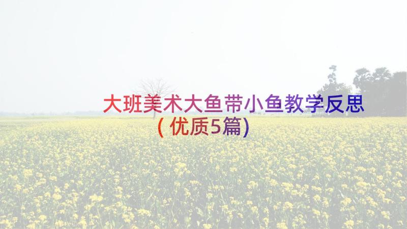 大班美术大鱼带小鱼教学反思(优质5篇)