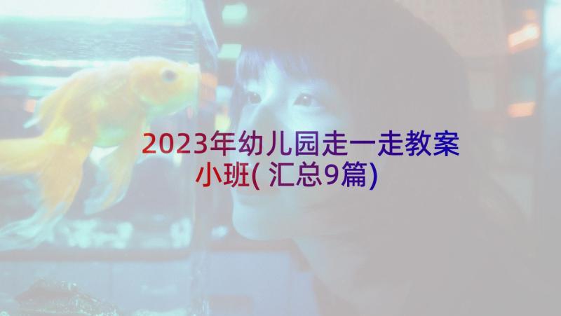 2023年幼儿园走一走教案小班(汇总9篇)