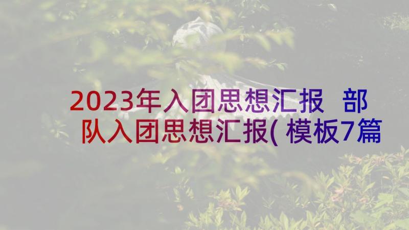 2023年入团思想汇报 部队入团思想汇报(模板7篇)