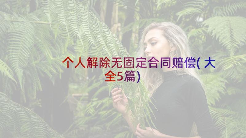 个人解除无固定合同赔偿(大全5篇)