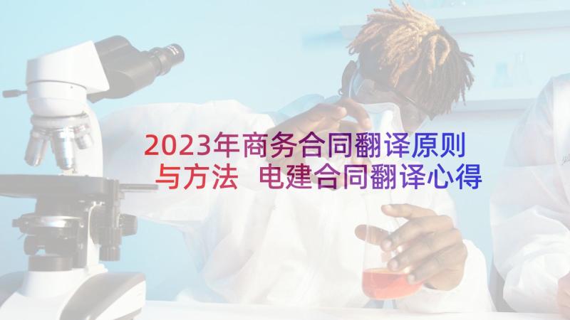 2023年商务合同翻译原则与方法 电建合同翻译心得体会(模板5篇)