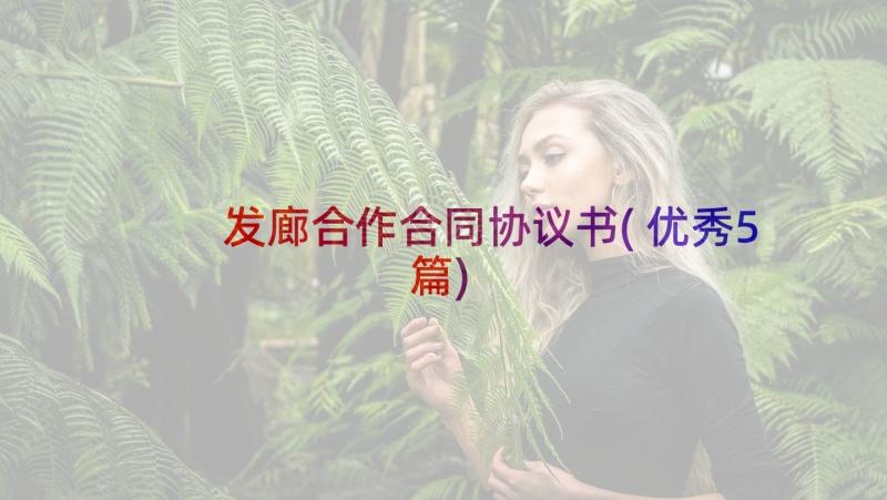 发廊合作合同协议书(优秀5篇)