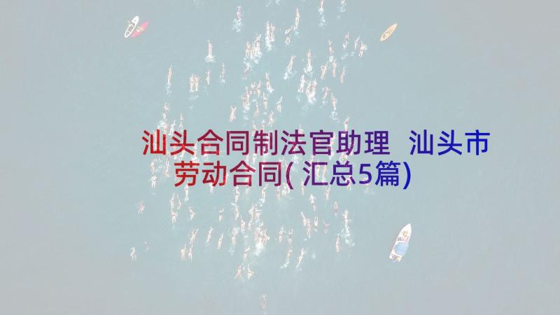 汕头合同制法官助理 汕头市劳动合同(汇总5篇)