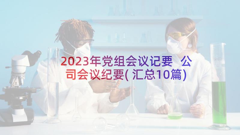 2023年党组会议记要 公司会议纪要(汇总10篇)