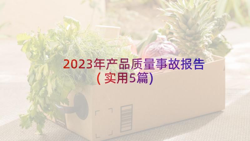 2023年产品质量事故报告(实用5篇)