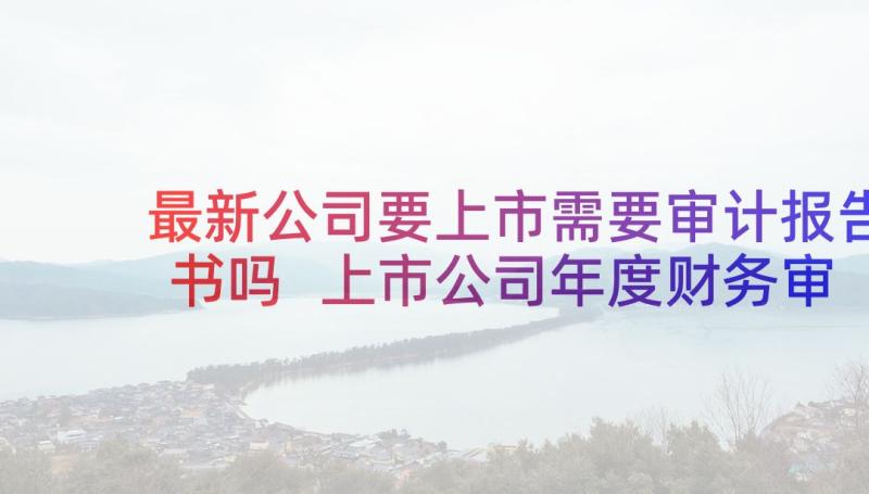 最新公司要上市需要审计报告书吗 上市公司年度财务审计报告(精选5篇)