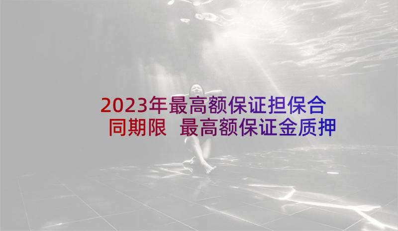 2023年最高额保证担保合同期限 最高额保证金质押合同(优秀5篇)