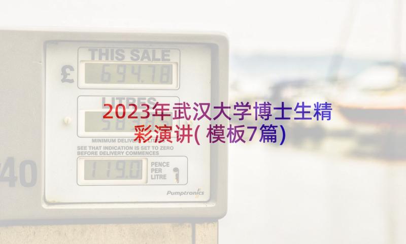 2023年武汉大学博士生精彩演讲(模板7篇)