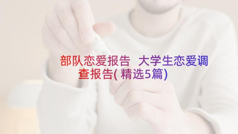 部队恋爱报告 大学生恋爱调查报告(精选5篇)