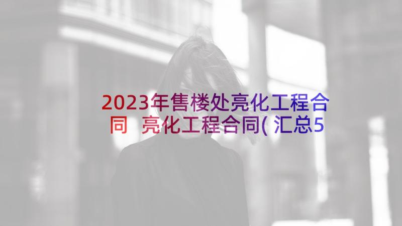 2023年售楼处亮化工程合同 亮化工程合同(汇总5篇)