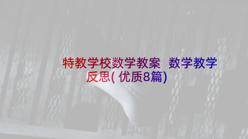 特教学校数学教案 数学教学反思(优质8篇)