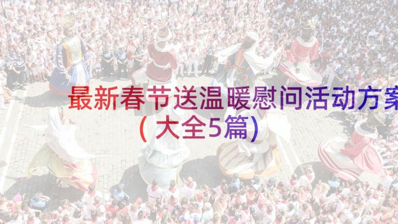 最新春节送温暖慰问活动方案(大全5篇)