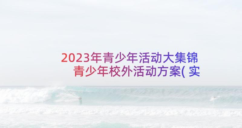 2023年青少年活动大集锦 青少年校外活动方案(实用7篇)