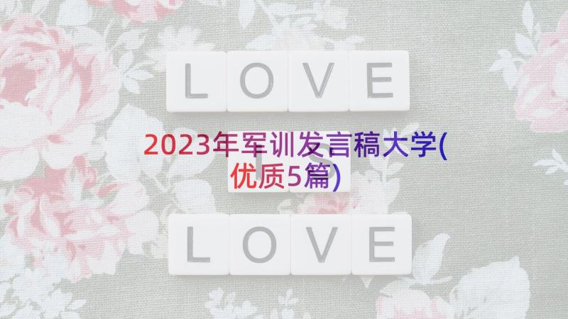 2023年军训发言稿大学(优质5篇)