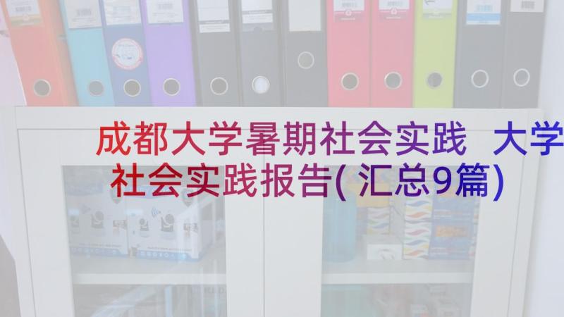 成都大学暑期社会实践 大学社会实践报告(汇总9篇)