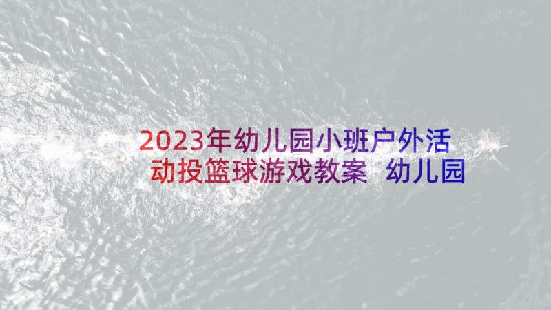 2023年幼儿园小班户外活动投篮球游戏教案 幼儿园小班户外活动方案(优秀5篇)