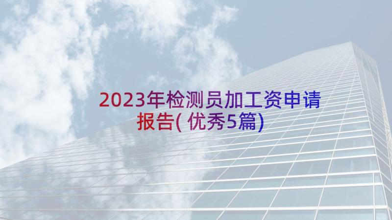 2023年检测员加工资申请报告(优秀5篇)