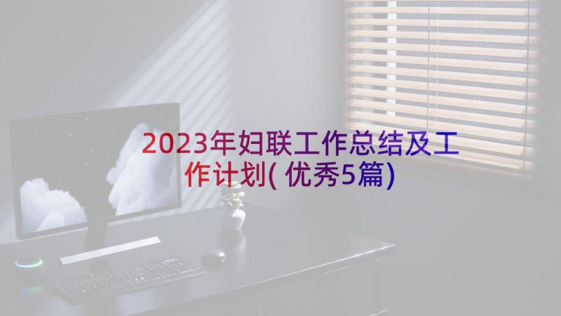 2023年妇联工作总结及工作计划(优秀5篇)