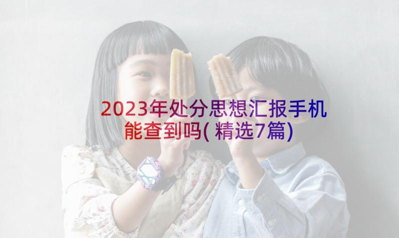 2023年处分思想汇报手机能查到吗(精选7篇)