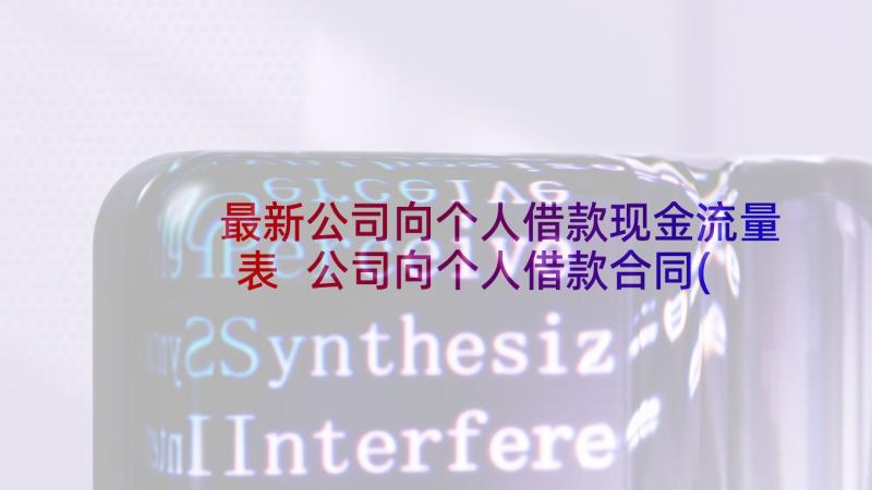 最新公司向个人借款现金流量表 公司向个人借款合同(模板9篇)