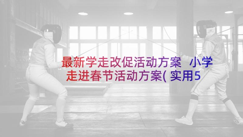 最新学走改促活动方案 小学走进春节活动方案(实用5篇)