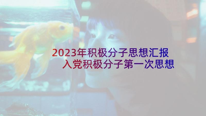 2023年积极分子思想汇报 入党积极分子第一次思想汇报(优质5篇)