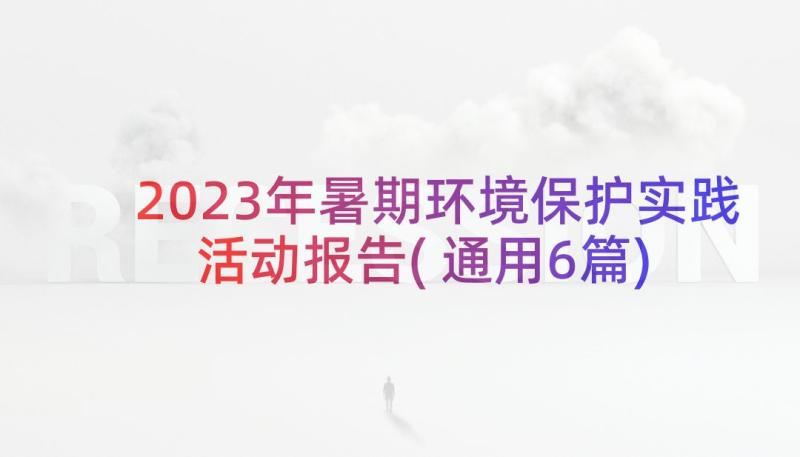 2023年暑期环境保护实践活动报告(通用6篇)