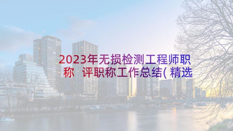 2023年无损检测工程师职称 评职称工作总结(精选5篇)